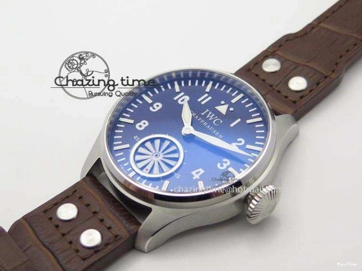 MIROTIME 0105 Reliable Big Pilot “Markus Buhler” IW5003 Turbine V6F Best Edition Blue Dial On Leather Strap A 7324